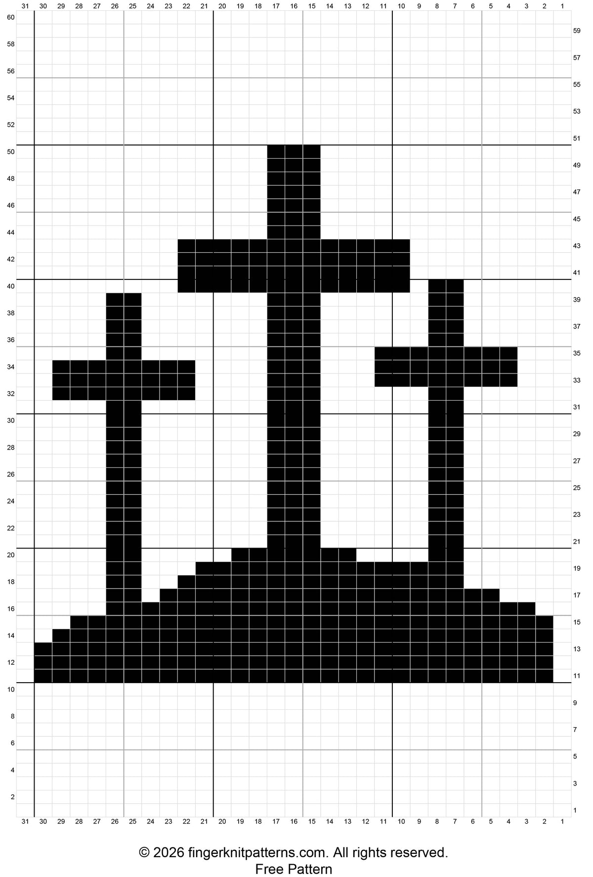 3 Crosses Pattern for Chunky Knit Blanket