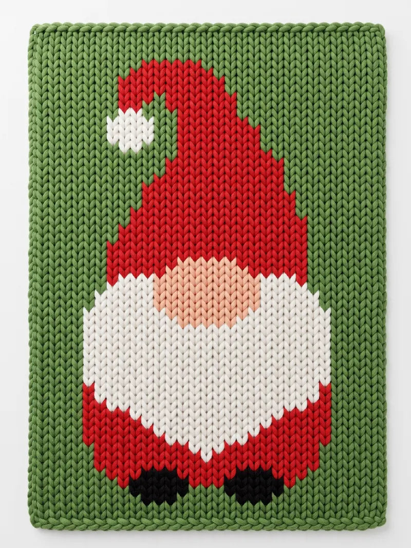 LOOM Santa Gnome Free Christmas Pattern for Chunky Knit Blanket