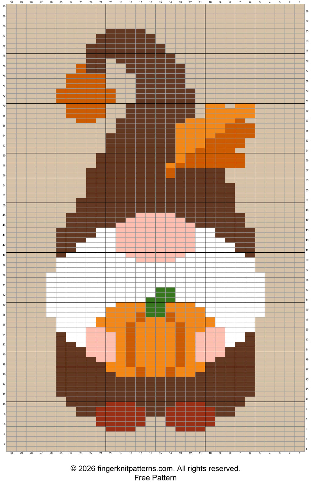 LOOM Autumn Gnome Free Thanksgiving Pattern for Chunky Knit Blanket