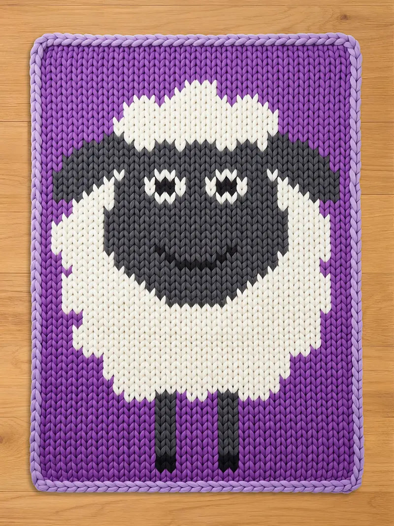 Funny Sheep Finger Knitting Pattern for Chunky Knit Blanket