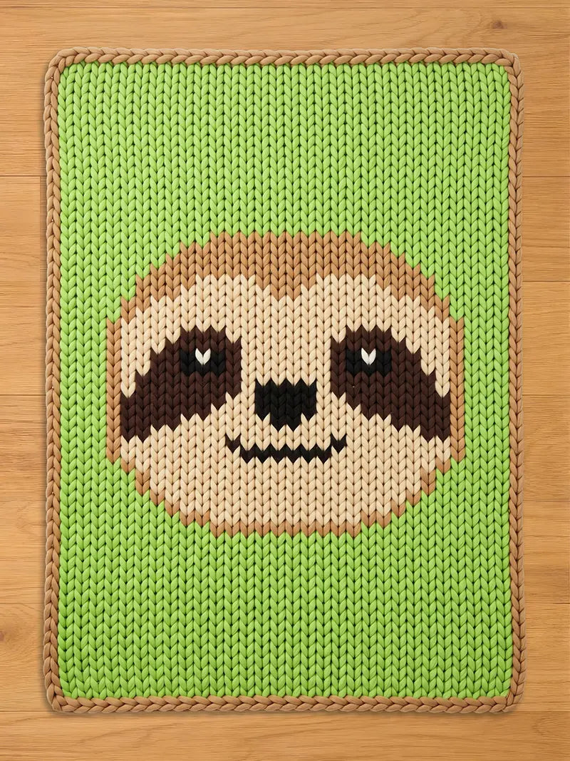 Sloth Finger Knitting Pattern for Chunky Knit Blanket