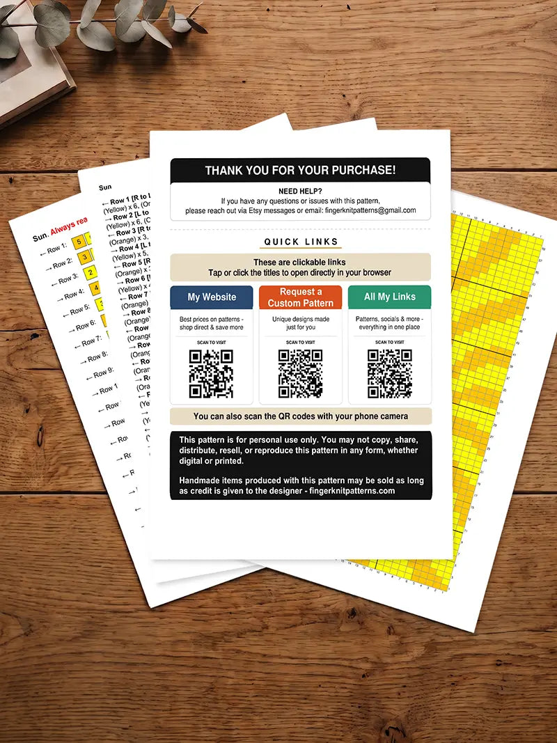 Sun Finger Knitting Pattern for Chunky Knit Blanket